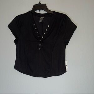 Urban Rebel Snap Front Crop Top Size XL